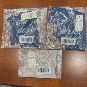 Aerie Blue and Cream Thongs Undies Size M Set of three